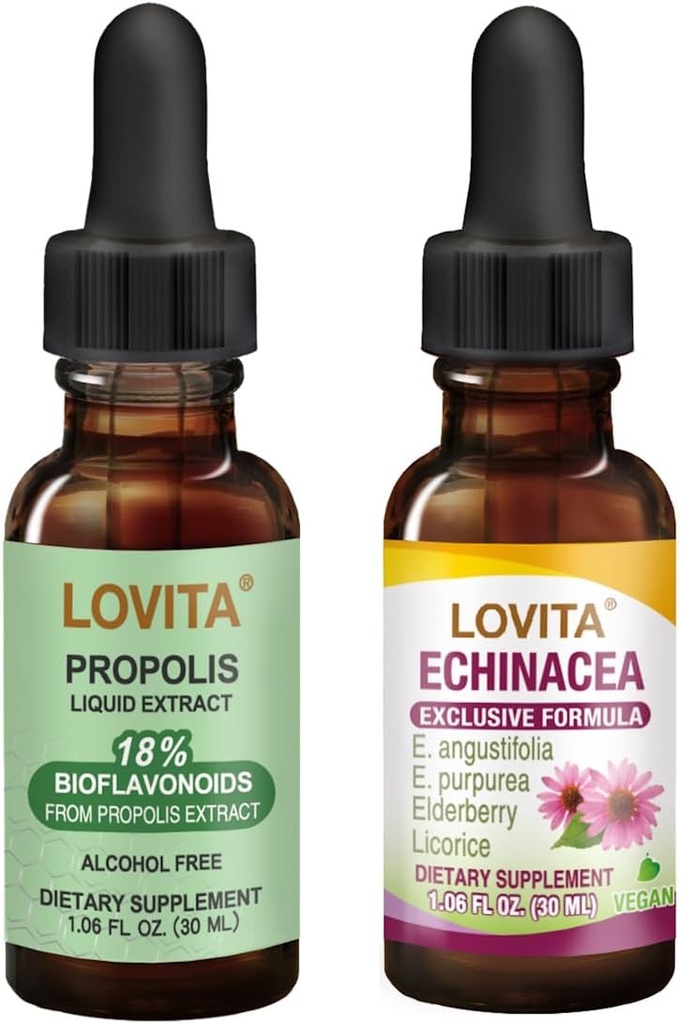 Lovita Bee Propolis a Echinacea Liquid Nutrient Supplements Bundle
