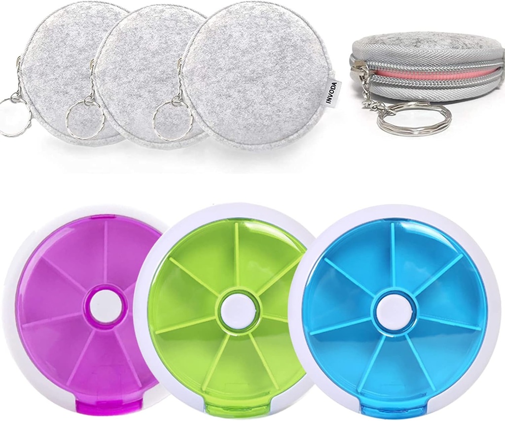 3 PCS pilulky Organizátor cestovné pilulky prípad Purse prenosná medicína malé týždne pilulka pre vitamíny/rybový olej/pilulky/doplnky (3PCS+3Bag)