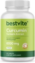 Kurkumín 1000 mg (turkumín) (120 tabliet) Vyrobené s Curcumin C3 Complex & Bioperine - Štandardizovaný na 95% Curcuminoids - Vegan