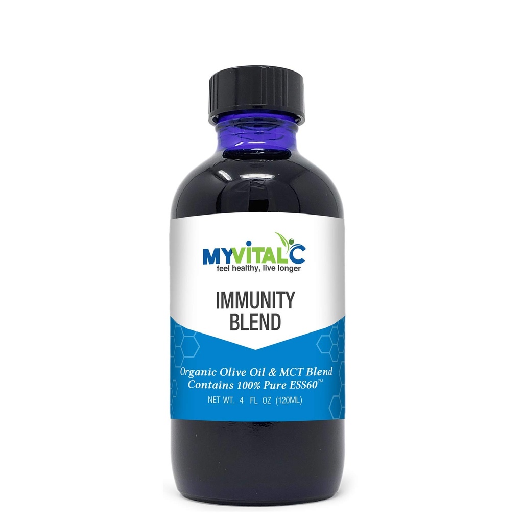 MyVitalC Imunity Blend in Organic Extra Virgin Olive Oil & MCT Blend Supplement 120 ML - Pure ESS60 for Nootropic - Focus - Spánok - Antioxidant - Energy - Longevity & Imunity