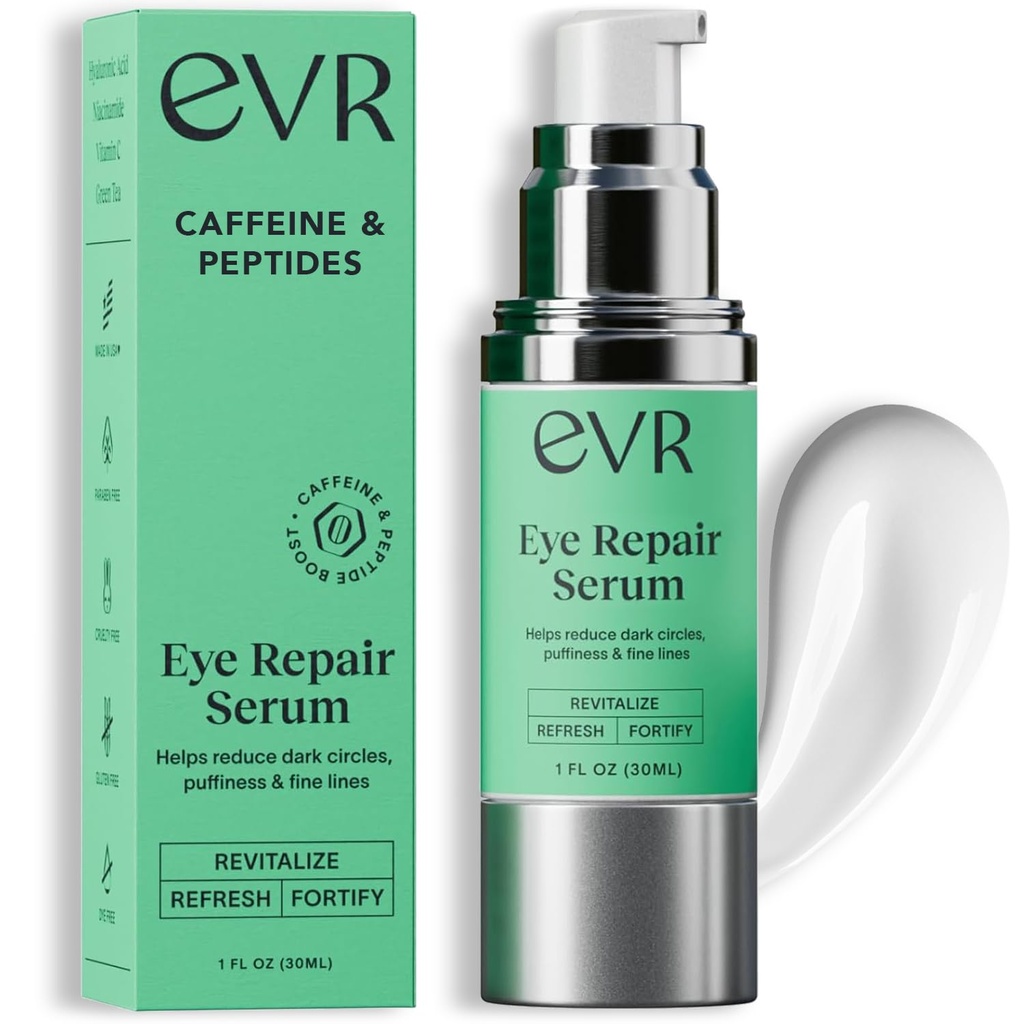 Kofeínová očná krém pre tmavé kruhy nadúvanie a vrásky - Fragrance Free - Anti-aging Očné starostlivosť o citlivé kože - vyrobené v USA pre mužov a ženy - 1 Oz