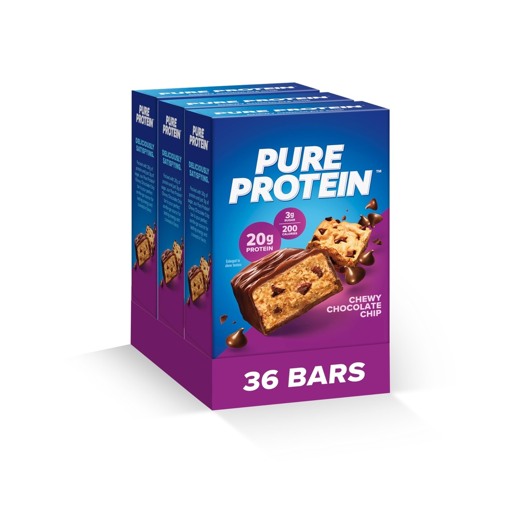 Čisté proteínové tyčinky, vysoký obsah bielkovín, nutritívne snacky na podporu energie, nízky obsah cukru, bez lepidla, šumivé čokoládové Chip, balenie 36 kusov