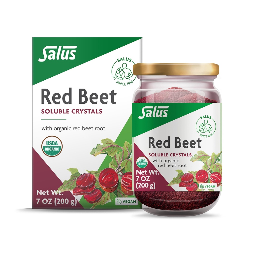 Slané červené Beet kryštály - Organické Nutritional Beet Root prášok Mix - Superfood prášok doplnok s vitamínom C, folát, horčík a draslík - 7 oz