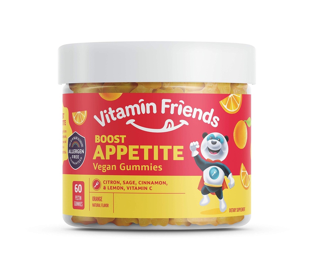 Vitamínov Priatelia - prírodné a vegánskej chuti Stimulant Gummy pre deti-nula alergie deti Vitamíny - Orange chuť (60 Gumies)