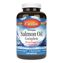 Carlson - Salmon Oil Complete, 700 mg Omega-3s + Astaxantín, Kardiovaskulárna podpora, funkcia mozgu a spoločné zdravie, 120 mäkkých gélov