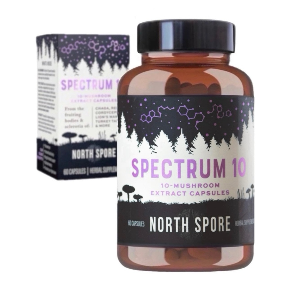North Spore Organic 'Spectrum 10' High Potency Mushrom Capsules 