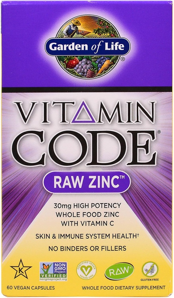 Záhrada života, vitamínový kód, surový zinok, 60 Veggie Caps