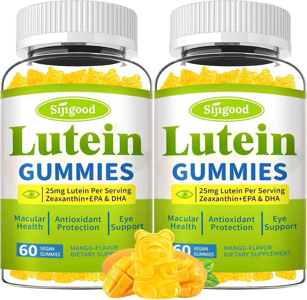 Lutein and Zeaxanthin Supplements Gummies with Astaxanthin & Bilberry Extract - Eye Vitamins with Omega-3, Vitamins A, C, E, D3 & Zinc for Vision Health - Sugar Free, Mango Flavor, 120 Count