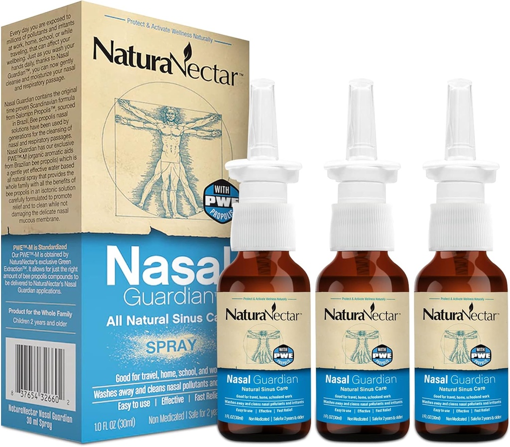 NaturaNectar Bee Propolis Nosal Spray Saline Sinus Rinse & Relief 