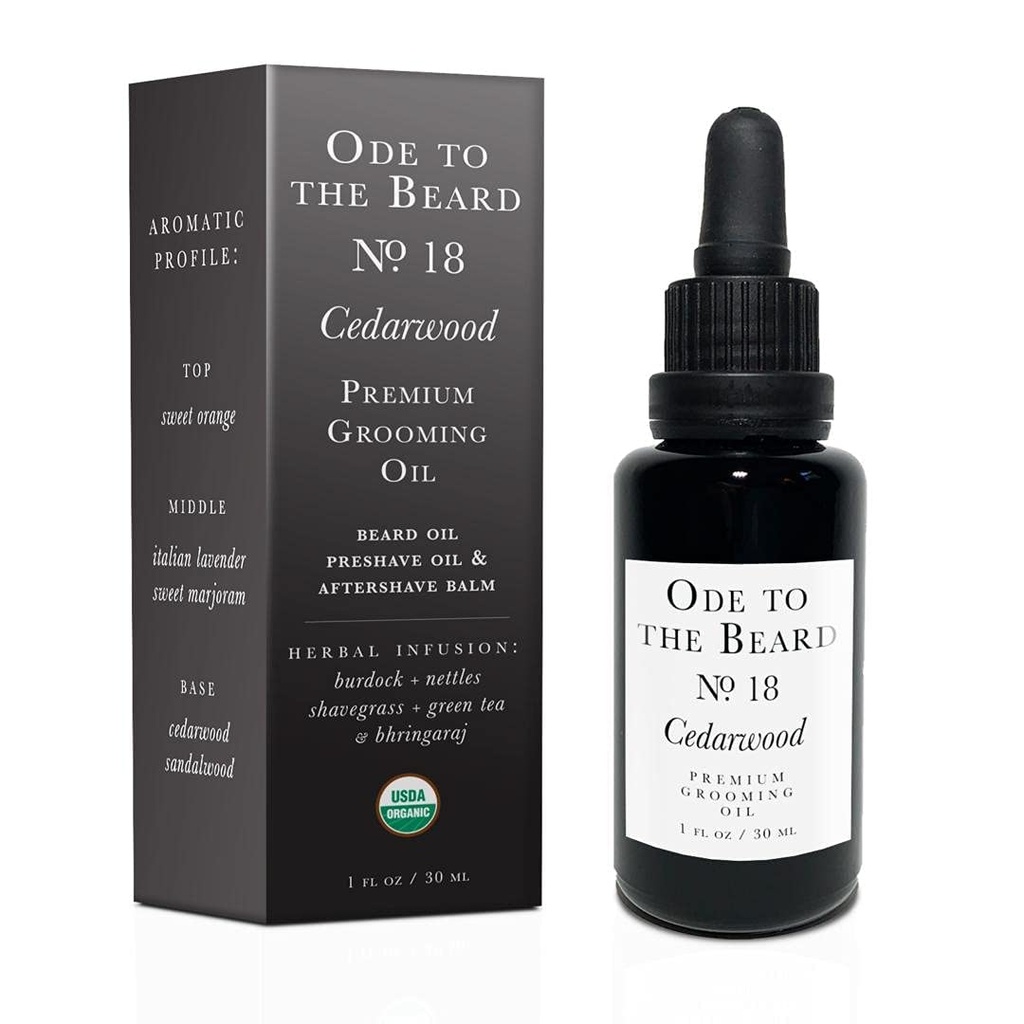 Vegan Mia - USDA Organic Cedar-Scented Beard Oil pre mužov, 3-in-1 Premium Grooming Oil with Argan Oil, Jojoba and More, For Beard Growth and Maintenance - Ode To The Brad Cedarwood Beard Oil, 1 fl oz