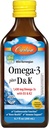 Carlson - Omega-3 + D & K, 1430 mg omega-3s, 2000 IU (50 μg) D3, 90 μg K2 ako MK-7, zdravie srdca, podpora kostí, citrón, 200 ml