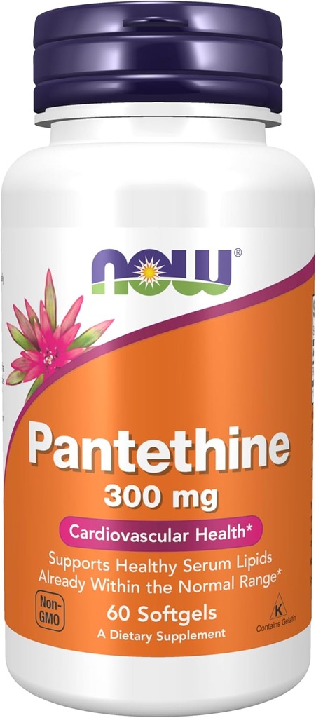 Teraz Foods Doplnky, Pantetín (Koenzým A Precursor) 300 mg, Kardiovaskulárne zdravie*, 60 Softgels