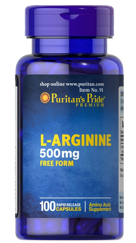 Puritánska pýcha L-arginín 500 mg, podpora zdravia srdca 100