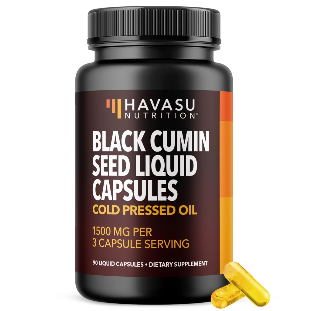 Cold Pressed Black Seed Oil Capsules - 1500mg Black Cumin Supplement for Immune Function, Digestive Support & Celkové zdravie - vlasy a kože Superfood - Nigella Sativa - 1 mesiac dodávky, bez príchute