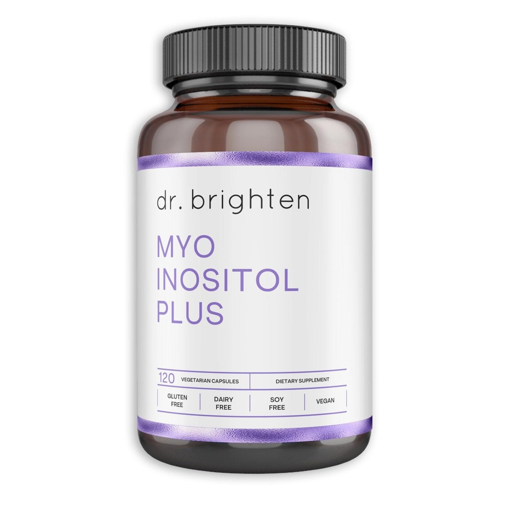 Dr. Brighten Myoinositol Plus - Lekár formulovaný pomer Myo- a D-Chiro-Inositol na podporu príznakov PCOS, Hormone Balance, zdravé Ovariálne funkcie, a pravidelné menštruačné cykly