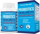 Purely Optimal Premium Probiotics (Various Types) w/Organic Prebiotics & Digestive Enzymes (30 Count (Pack of 1), 100 Billion CFU)