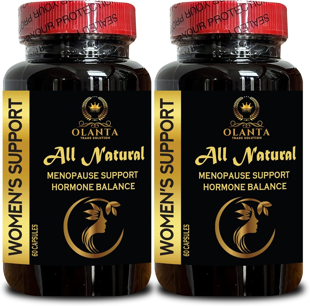 Menopauza Suplement - Bylinný komplex s Black Cohosh od Menopause Hot Flash, Wild Yam Root Powder Organic USA, Natural Menopausal Support - 2 Fľaše 120 Kapsule