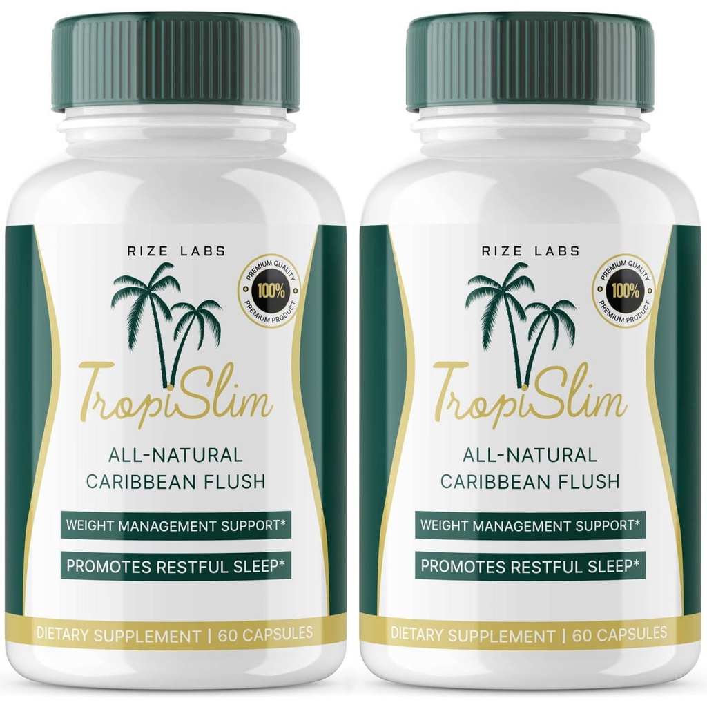 (Úradný vestník 2 balenie) Tropislim, Tropislim All Natural Caribbean Flush, chudnutie Supplement, Tropislim Sliming Kapsule pre ženy, zdravý životný štýl + Leaner Physique, Tropical Recenzia (120 Kapsule)