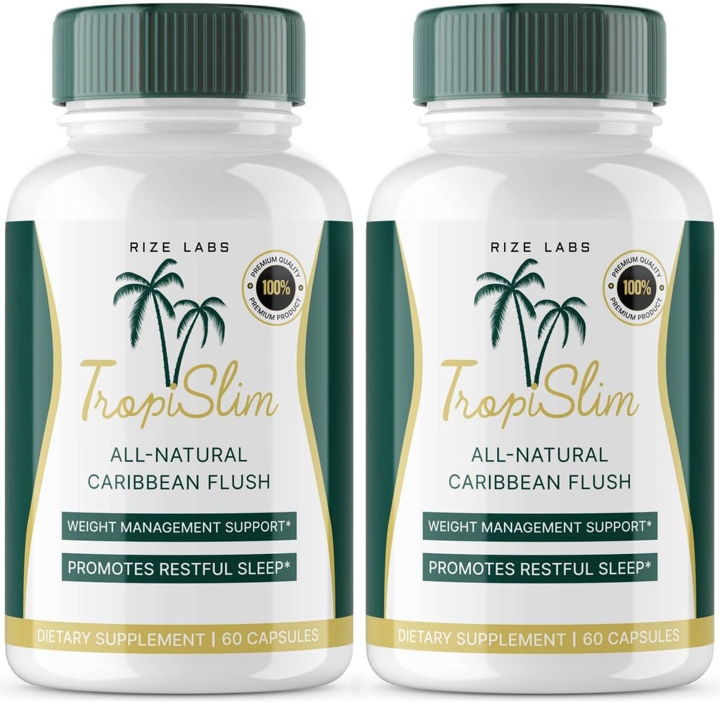 (Úradný vestník 2 balenie) Tropislim, Tropislim All Natural Caribbean Flush, chudnutie Supplement, Tropislim Sliming Kapsule pre ženy, zdravý životný štýl + Leaner Physique, Tropical Recenzia (120 Kapsule)