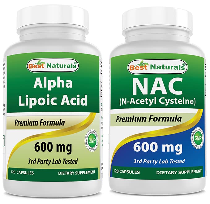 Najlepšie prírodné Alpha Kyselina lipoová 600 mg & NAC 600 mg