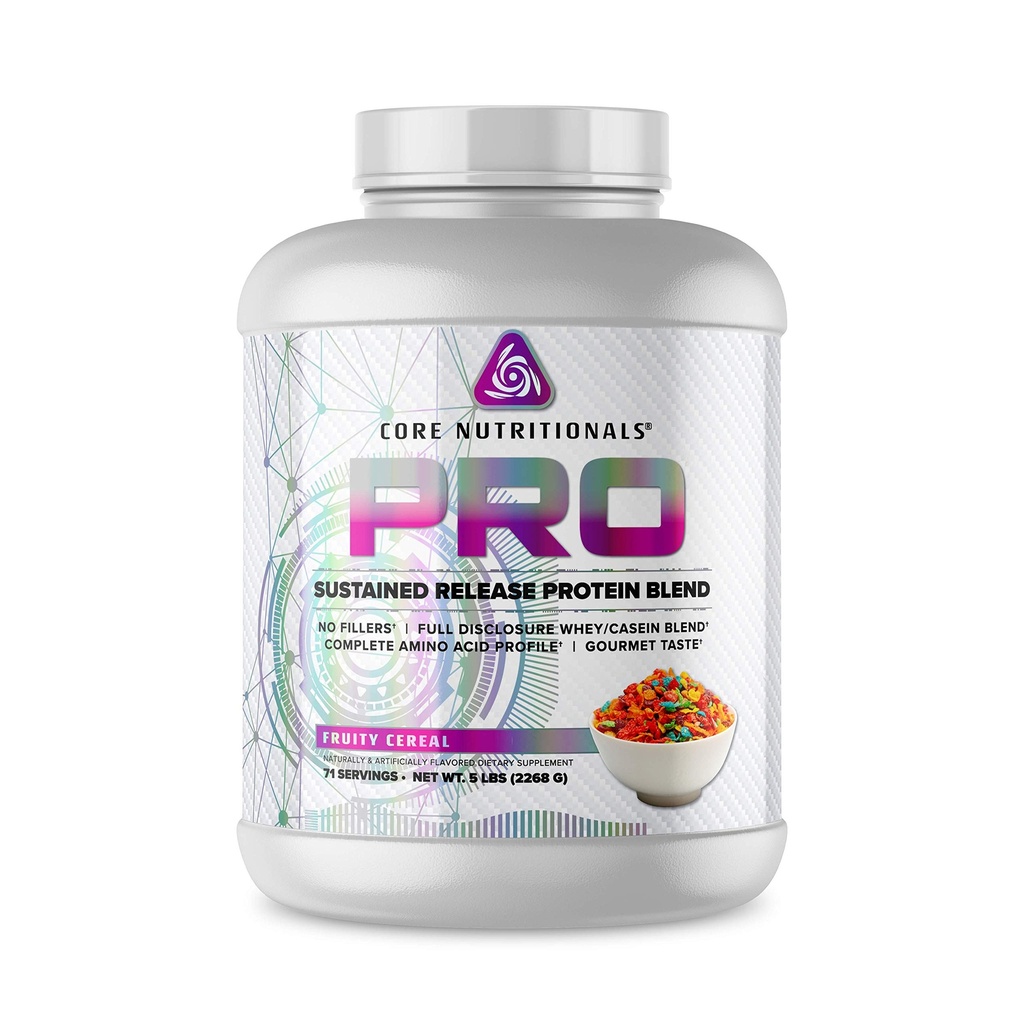 Core Nutritionals Pro Trvalé uvoľňovanie Srvátkový proteín Blend s tráviacimi enzýmami 25g Protein, 2g Carbs 