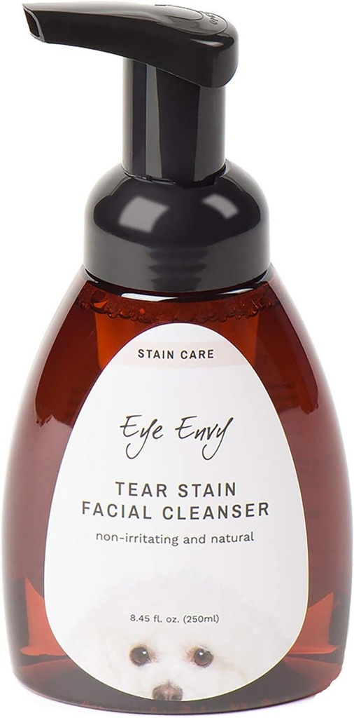 Eye Envy Tear Stain Facial Čistič pre psy a mačky. Umýva preč kôrnatá oko Debris, Eye Boogers, Eye Absolution. Nehrdzavejúca penová formula. Lieči príčinu škvrny. All-Natural. 8.45 fl. oz.