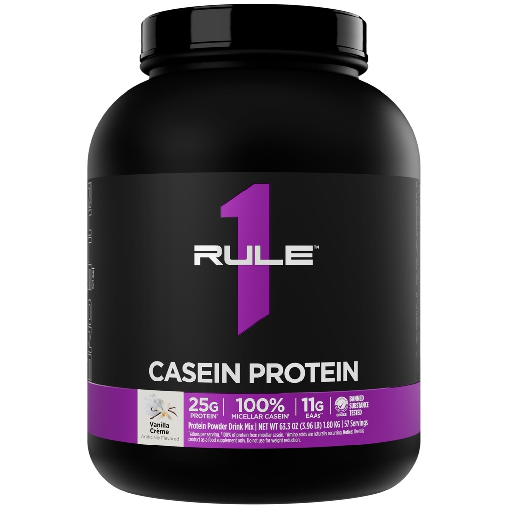 Pravidlo 1 Kazeín Proteín - 25g Bielkoviny a 11g EAA na podávanie od Slow-Release Micellar Casein pre nočné zotavenie a trvalé dodanie medzi jedlami (4 libry*, Vanilla Crème)