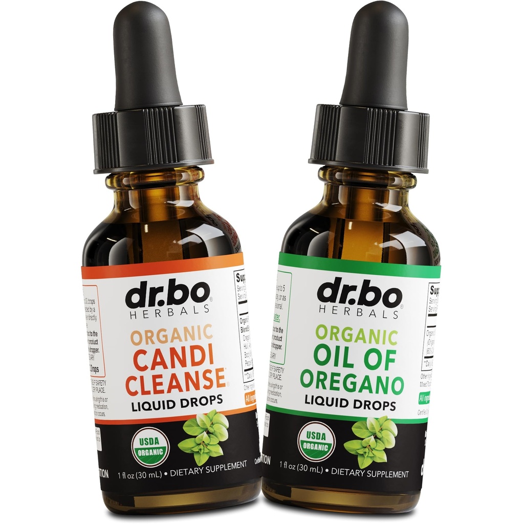 Candi Cleanse & Oregano Oil Drops - Organický olej Oregano Drops Liquid & Black Walnut Wormwood - Extra sila Prerastenie Balance Complex, Natural Oral Gut Cleanser Detox Zdravotné doplnky 1 oz