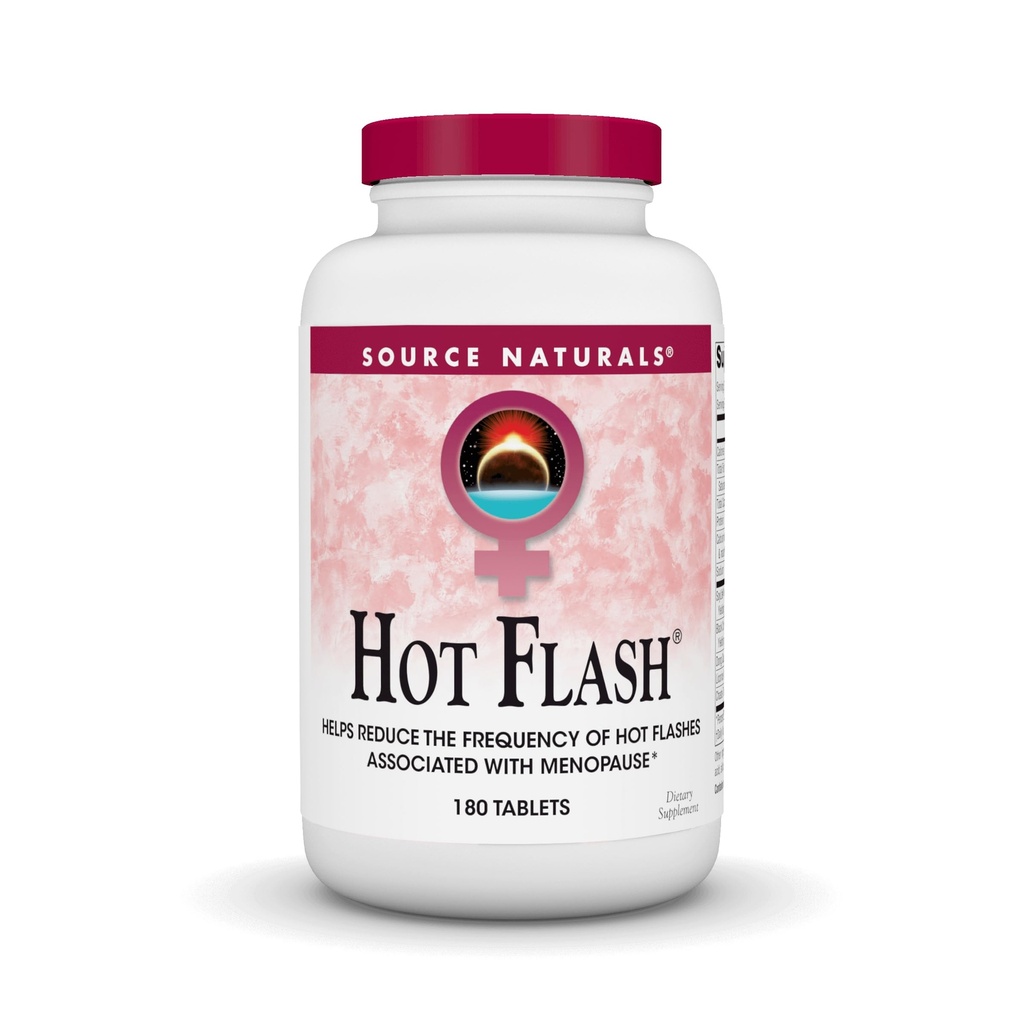 Zdroj Naturals Hot Flash - pomáha znížiť frekvenciu horúcich zrážok spojených s menopauzou, Non-GMO Soy - 180 tabliet - 60 dní dodávky