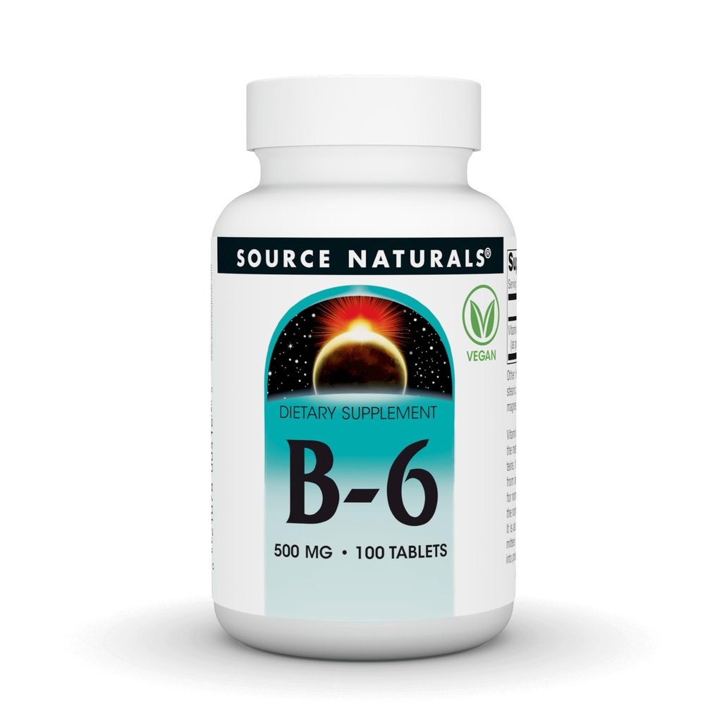 Zdroj Naturals Vitamín B-6, Imunitný systém Podpora* -500 mg, 100 tabliet