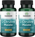 Swanson L-Citrulínmalát - Aminokyselinový doplnok podporujúci výrobu energie a zdravý krvný obeh - Natural Formula Supporting Celková Wellness - (60 kapsúl, 750 mg každý) (2 balenia)