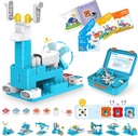 WhalesBot A3 12-in-1 STEM bloky Kódovanie Robot Kit pre deti, 61-Piece vzdelávacie budovy Set s interaktívnym rozprávaním, Ideálna hračka darček pre chlapcov a dievčatá veku 3-6