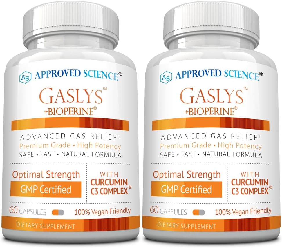 Schválená veda® GaslysTM - Soothe Digestive Tract, Alleviates Gas and Žalúdočné kríky - Artichoke Powder, Ginger, Fenikel Seed - 60 gróf - balenie po 2