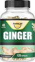 Zázvor Root Kapsule Vyrobené s organickým zázvor Root Powder 2500mg per Serving, 120 Zeleninové Kapsule 40 Servivné