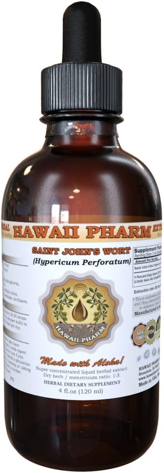 Hawaii Pharm ľubovník bodkovaný (Hypericum Perforatum) Tekutý extrakt Tinktúra 4 Oz (120 ml)