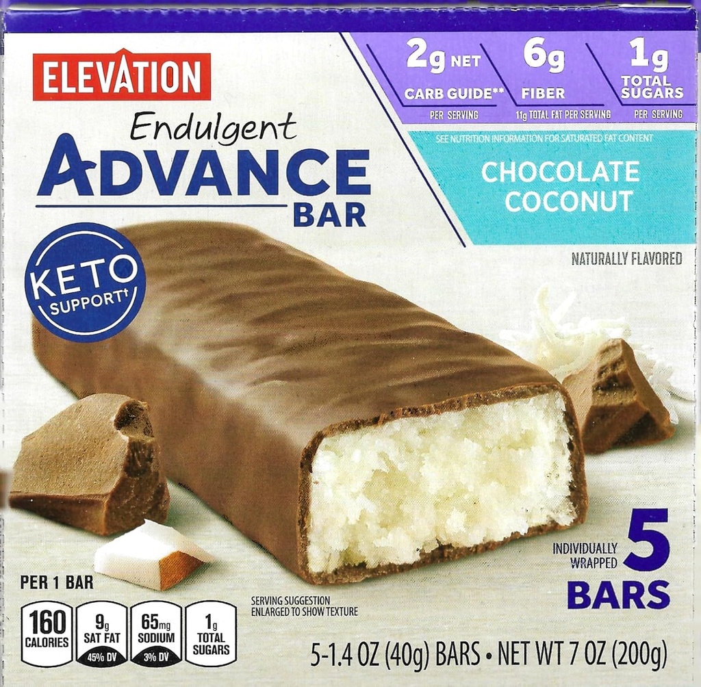 Millville zvýšenie Advance čokoládové kokosové tyčinky, Carb Vedomé, 5g proteín, s recepty. Jedna krabica 5, 1.4oz Individuálne zabarikádované bary. Bundle zahŕňa 2 recepty, 5 barov.
