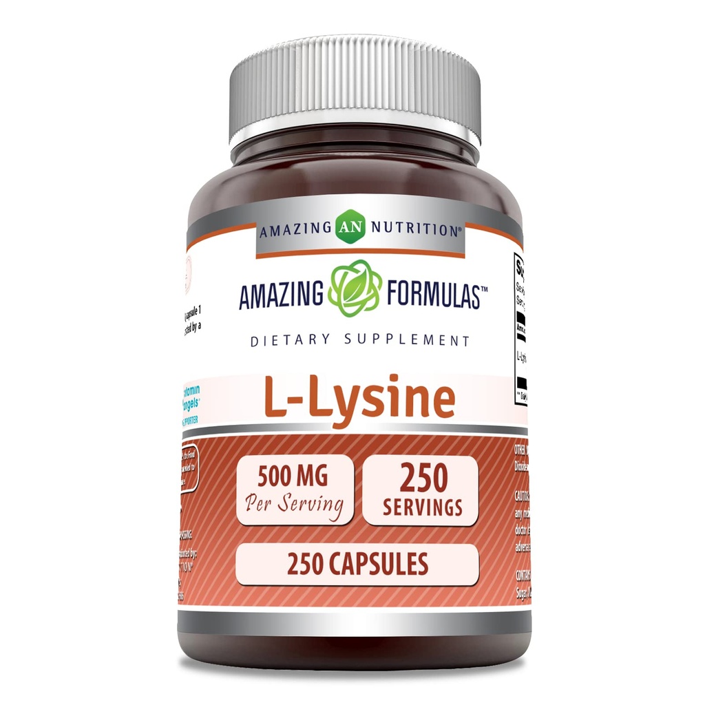 Amazing Formulates L-Lysine 500 Mg Amino Acid Supplement 