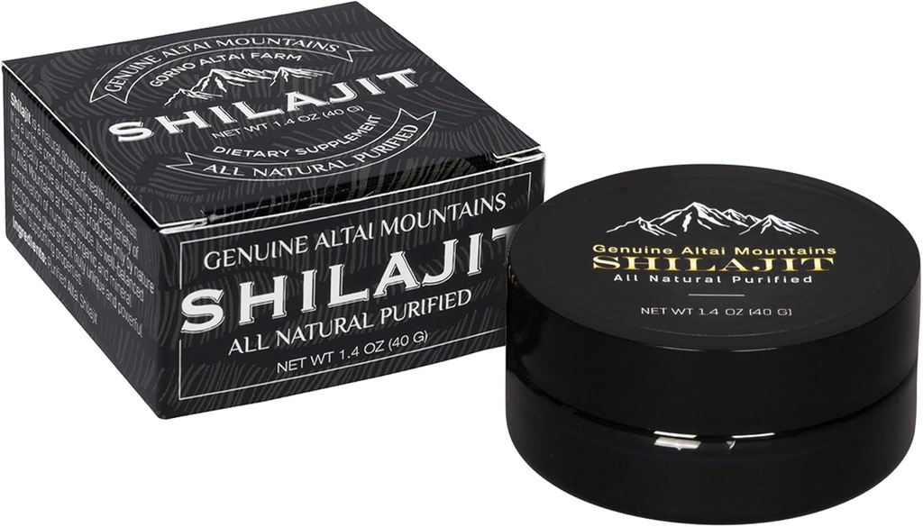 Sayan Pure Shilajit Resin 1.4oz/40g, 265 Servings - Silné organické Fulvic Acid Supplement - podporuje imunitný systém, pamäť, zameranie, a poskytuje prírodné energie, Detox - Vegan, non-GMO