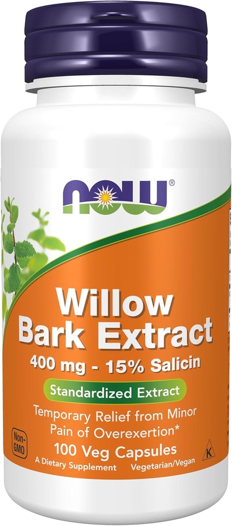 Teraz Foods Doplnky, Biela vŕba Bark 400 mg s 15% salicínu, Štandardizovaný extrakt, 100 Veg kapsuly