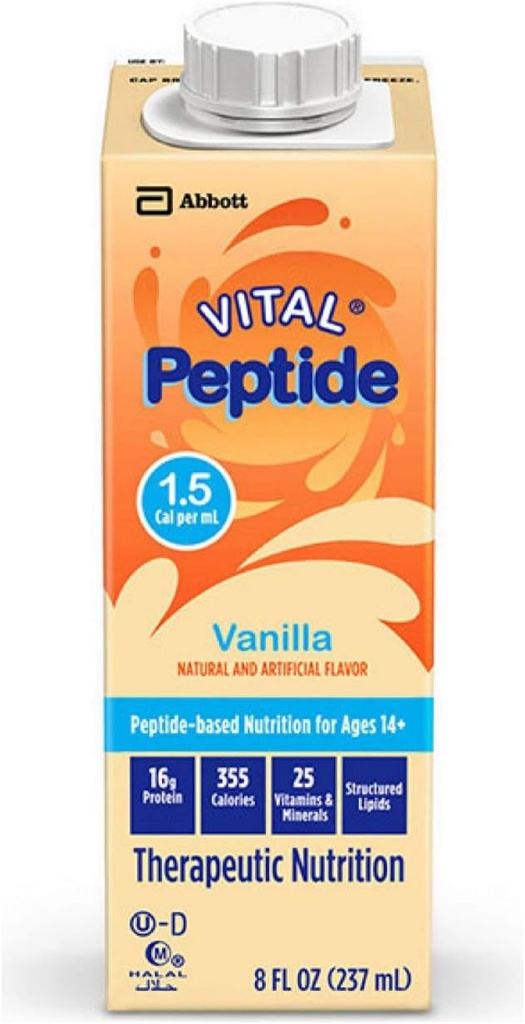 1,5 kalu, 24 g, kompletný, vyvážený výživový vzorec pre vek 14+ s GI podmienkami, s 16g proteínom a prebiotikami, pre perorálne alebo tube kŕmenie, Vanilka, 8-fl-oz kartón
