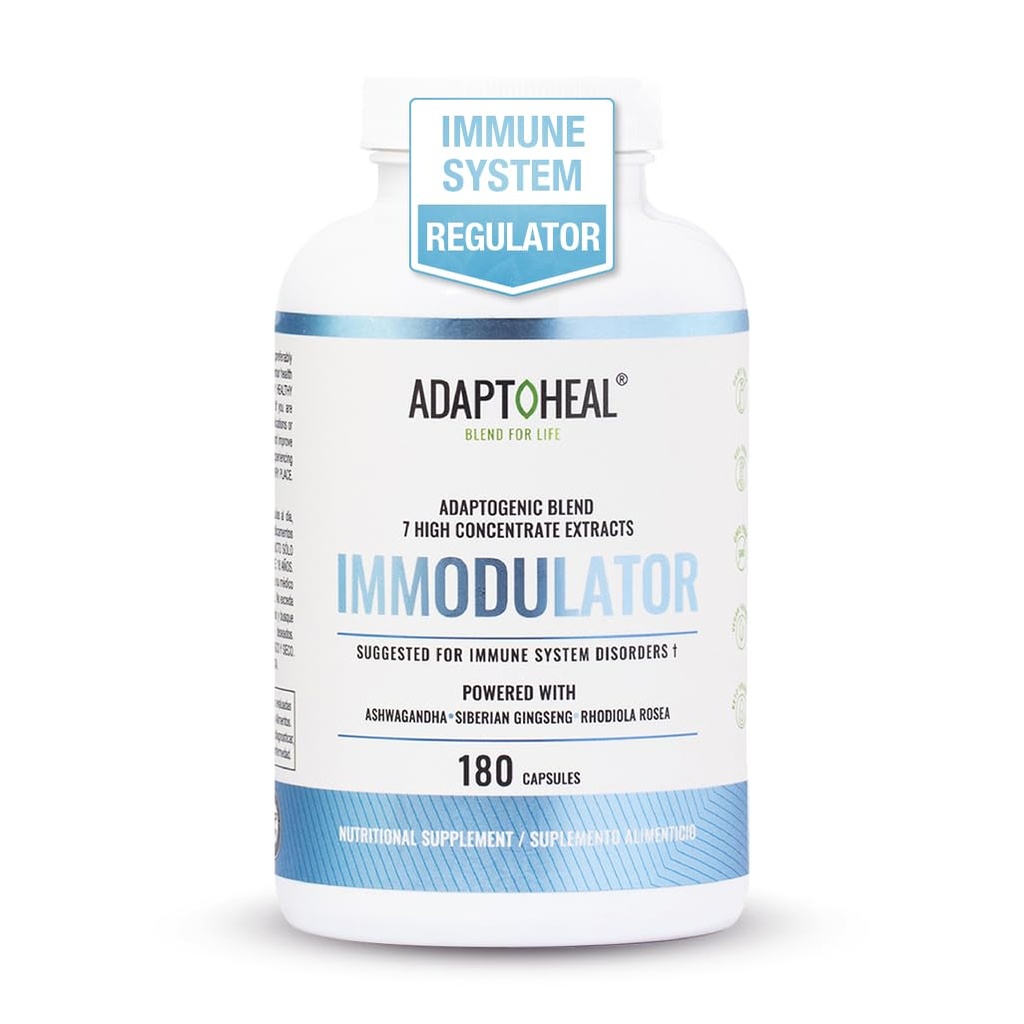 ADAPTOHEAL modulátor - Adaptogénny doplnok pre dobre Being, s ženšen, Ashwagandha, Reishi Mushroom - podporuje stresovú reakciu, vyváženie nálady a imunitný systém funkcie (180 kapsúl/700 mg)