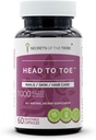 Hlava do Toe 60 Kapsule, 1000 mg, Kamilka, Čarodejnica Hazel, Pot Marigold, Turmerica, Stinging Nettle, Rosemary. Klince/ Škina/Hair Care (60 kapsúl)