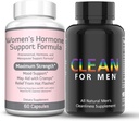 Re+Gen Nutrition Clean for Men Fiber Supplement & Women's Hormone Balance Support, Vitamin E, Dong Quai, Natural Supplements for Bloating, Costame and Gut Health, Stool Zmäkčovadlá, Pomáha očistiť B
