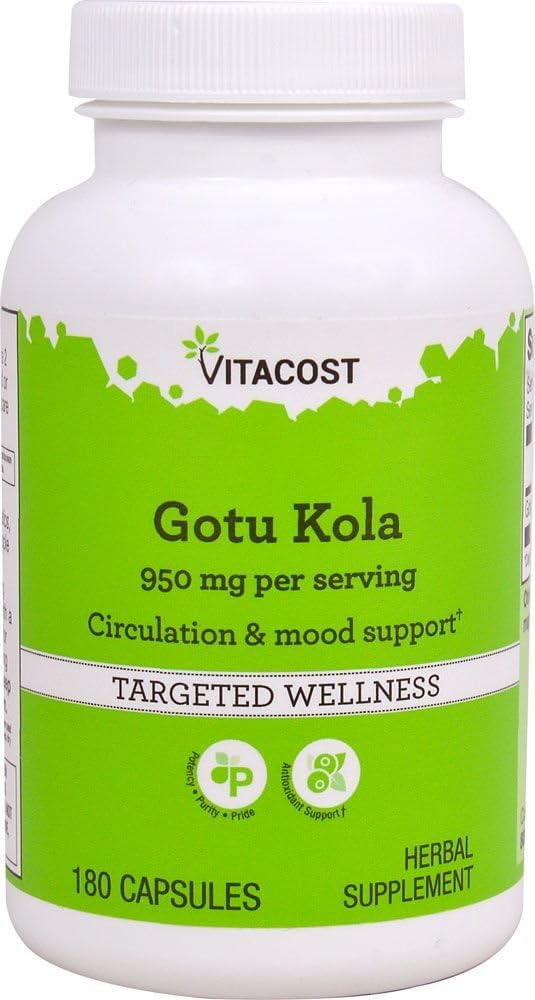 Vitacost Gotu Kola -- 950 mg v jednej porcii - 180 kapsúl