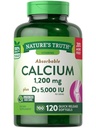Prírodná pravda Vápnik 1200 mg Plus vitamín D3 5000 IU Doplnky, 120 Počet (Pack of 3)