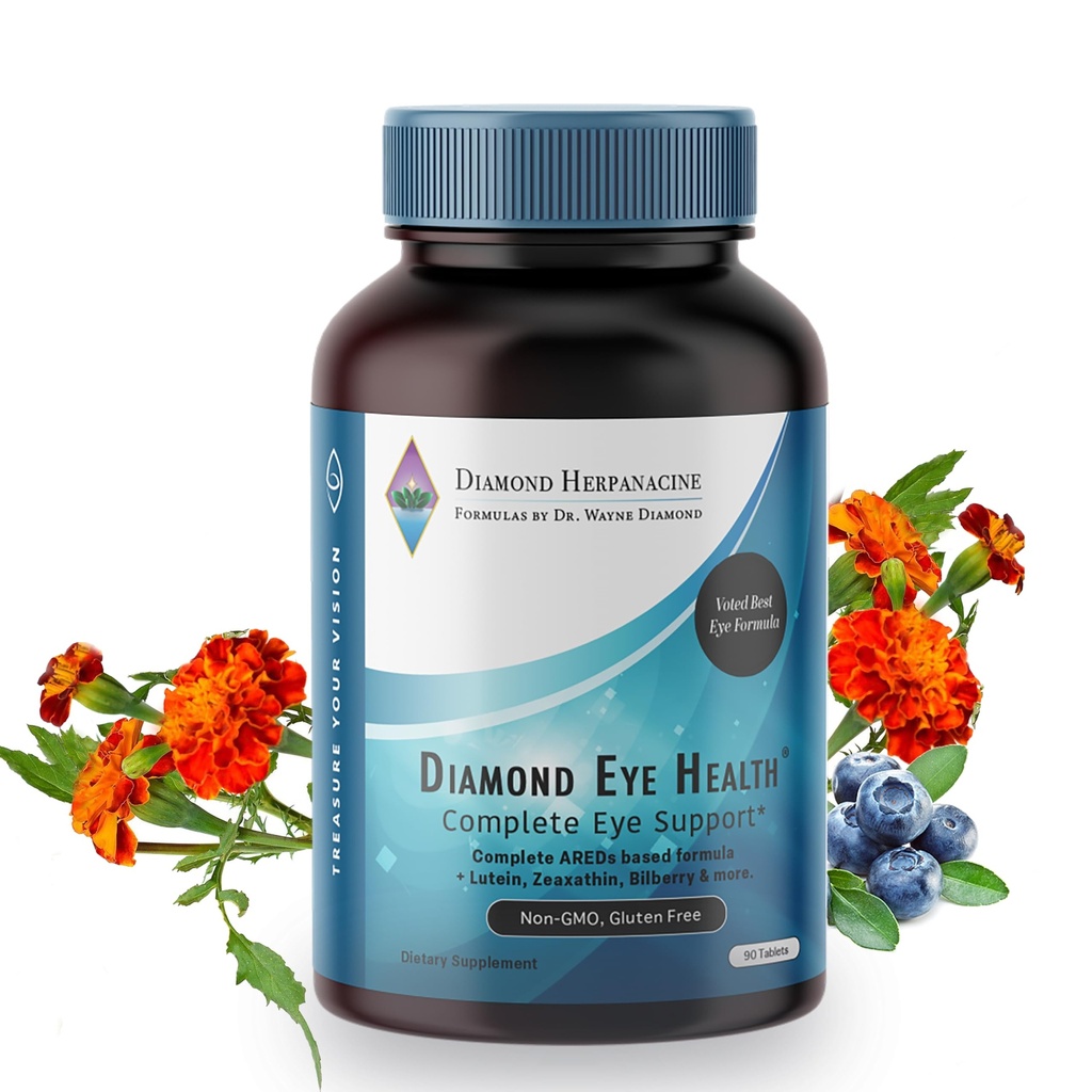Diamond zdravie očí - prírodné vitamíny pre úplnú podporu očí - zdravé očné vitamíny - zdravie očí Vitamíny na pomoc zachovať starnutie očí - Vegan, Gluten-free, Mliečne - (90 Počet)