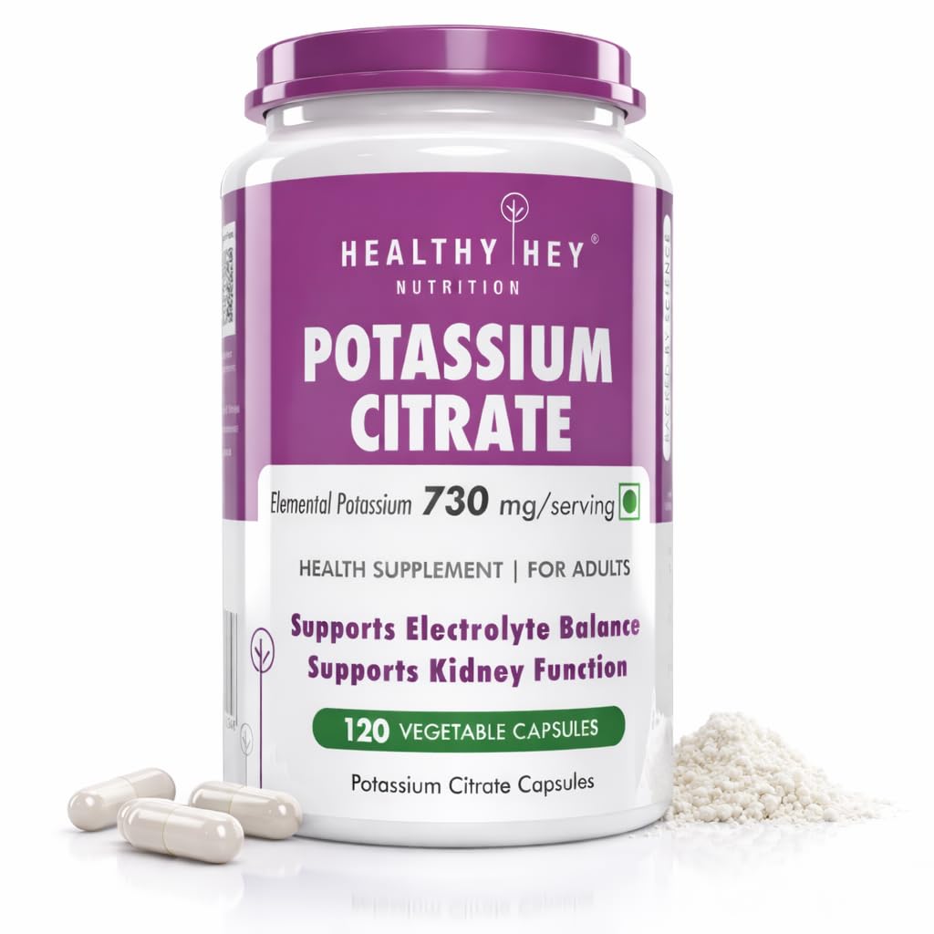 HealthyHey Nutrition Dusičnan draselný 730mg - Rastlinné kapsuly 120 Počet (Pack of 1)