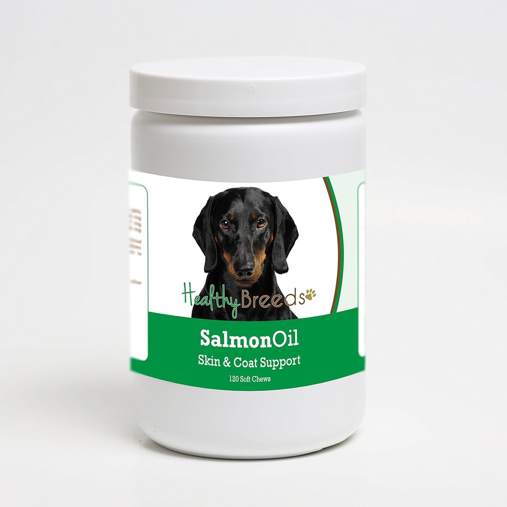 Zdravé plemeno Dachshund Salmon Oil Soft Chews 120 Počet