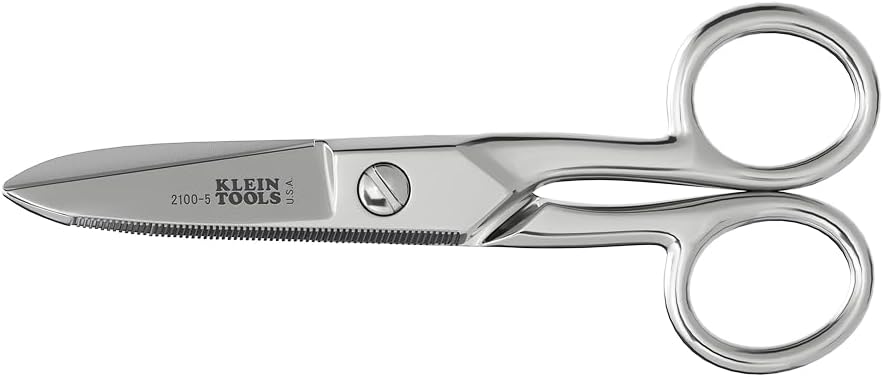 Klein Tools 2100-5 Elektrický nožnice, Made in USA, 5,25-inch kompaktné nožnice pre ťažké rezanie a prácu s nízkym napätím, Multi-Purpose