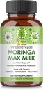 Organické Veda Moringa Max mlieko Laktácia Supplement (120 Kapsule) - 1800mg Super sila Organický Vegánsky komplex s senovka grécka, mlieko Thitle, Moringa Leaf & Seeds pre dojčenie Mlieko Supply